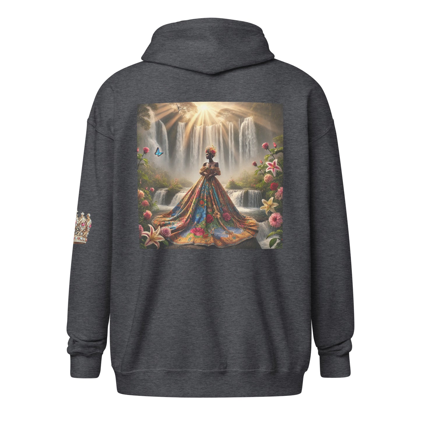 Black AMerican Queen Unisex heavy blend zip hoodie