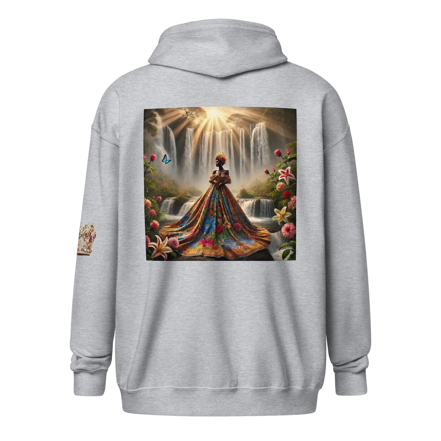 Black AMerican Queen Unisex heavy blend zip hoodie