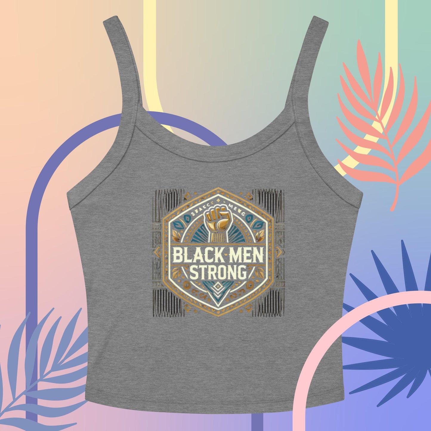 Blk Men Strong Women’s micro-rib tank top