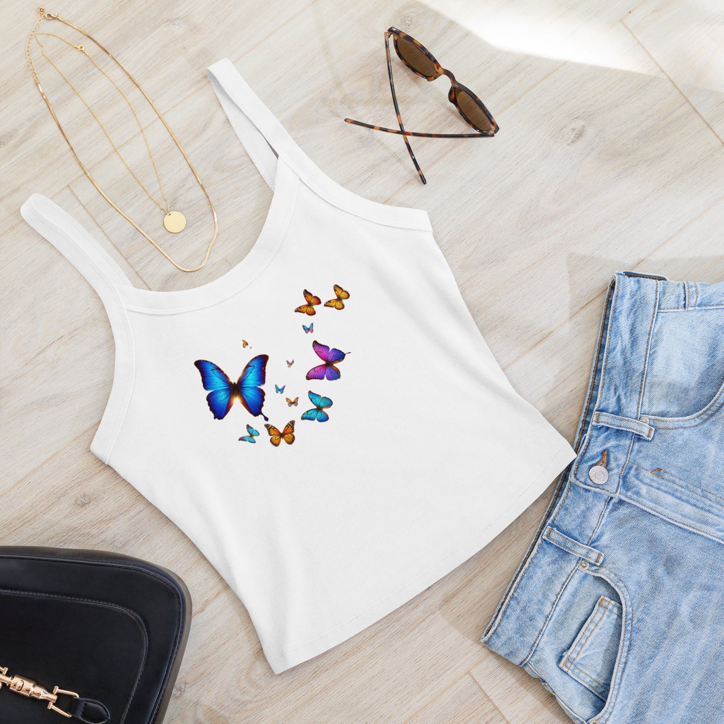 Butterflies Tee's Women’s micro-rib tank top