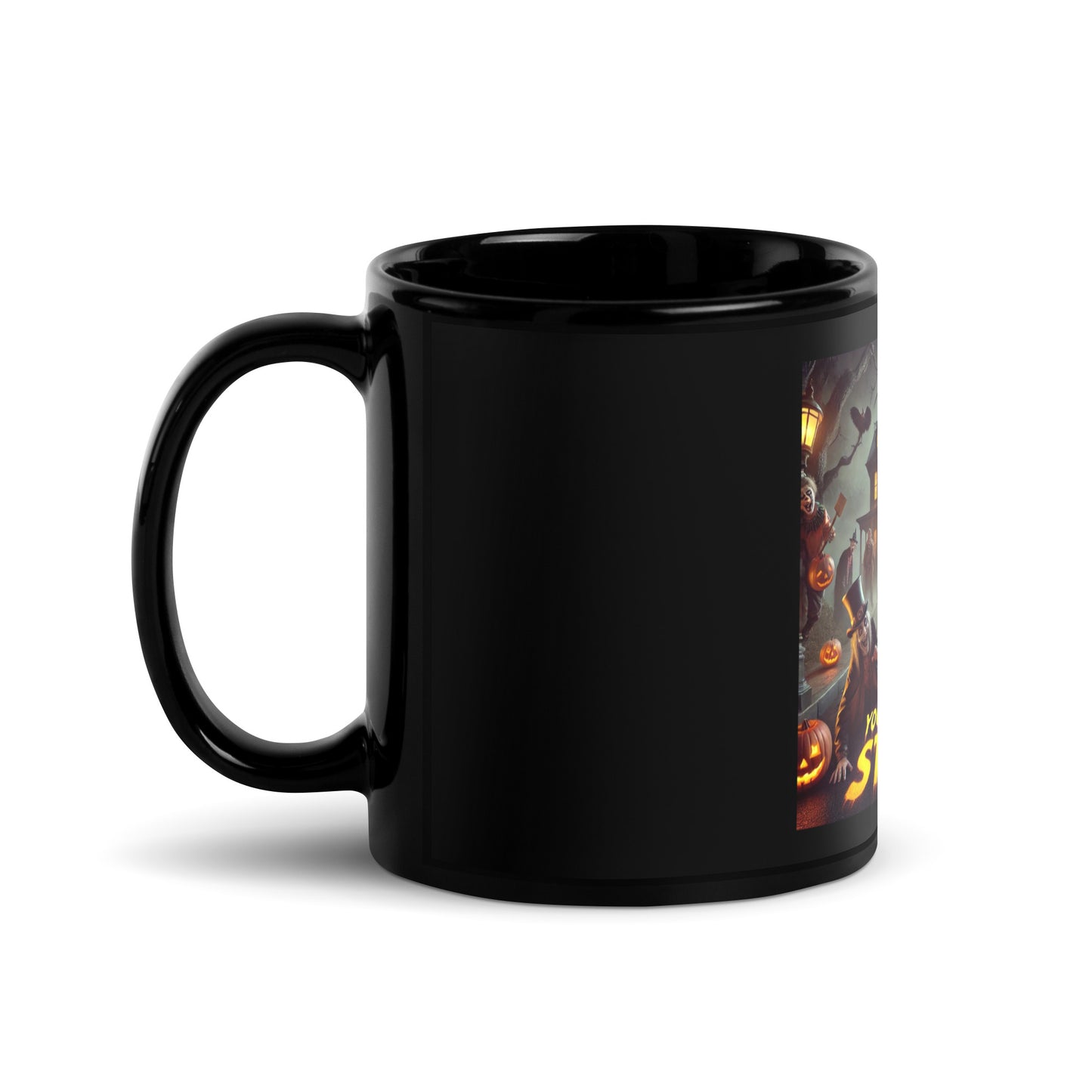 HALLOWEENYOU CANT FIX STUPID Black Glossy Mug